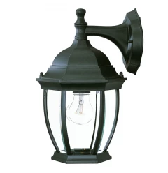 Matte Black Wide Hanging Lantern Wall Light