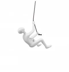 6" White Unique Resin Climbing Man With Rope Wall Art