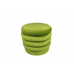 21" Green Velvet Tufted Round Cocktail Ottoman