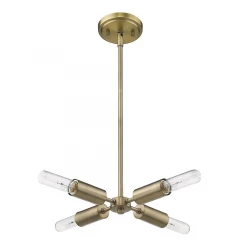 Four Light Dull Gold Hanging Chandelier