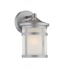 Brushed Silver Hanging Lantern Shape Wall Light