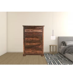 36" Dark Brown Solid Wood Five Drawer Chest