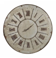 Rustic Farmhouse Distressed Tin Round Wall Clock