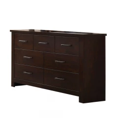 55" Mahogany Seven Drawer Double Dresser
