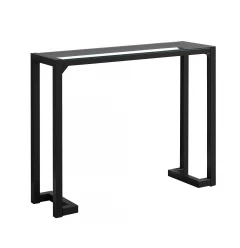 42" Clear and Black Glass Console Table
