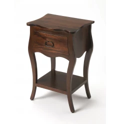 28" Brown One Drawer Solid Wood Nightstand