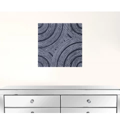 13" X 13" X 2" Gray Lined, Square - Wall Decor