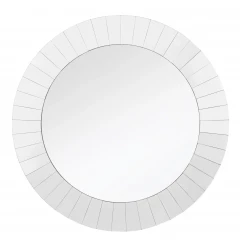 35" Clear Round Glass Framed Accent Mirror