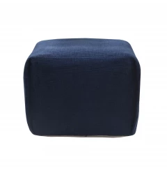 18" Blue 100% Cotton Ottoman