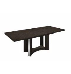 98" Dark Gray Solid Wood Dining Table