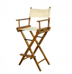 White And Brown Solid Wood Director Chair