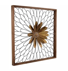 Rustic Black and Bronze 3D Floral Bloom Wall Art