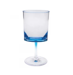 Blue acrylic stemmed wine glass with electric blue liquid for online shop