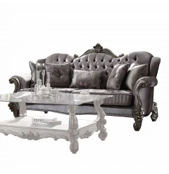 Platinum upholstery poly resin sofa pillows on a studio couch with outdoor furniture aesthetic
