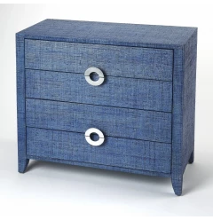 blue manufactured wood chest with four drawers