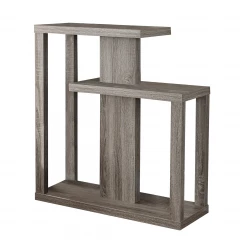 32" Taupe Free form Floor Shelf Console Table With Storage