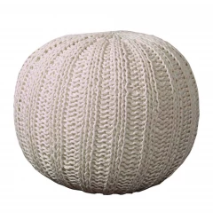 20" Beige 100% Cotton Ottoman
