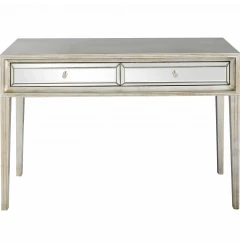 48" Silver Mirrored Glass Console Table