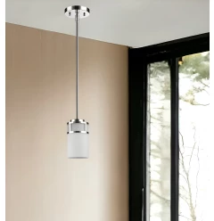 Silver Minimalist Cylindrical Hanging Light