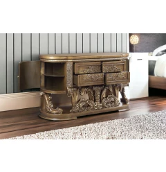 72" Brown Four Drawer Dresser