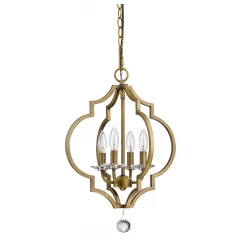 Peyton 4-Light Raw Brass Chandelier With Crystal Accents
