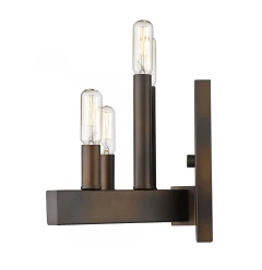 Four Light Bronze Metal Vintage Wall Sconce