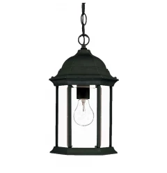 Matte Black Glass Lantern Hanging Light