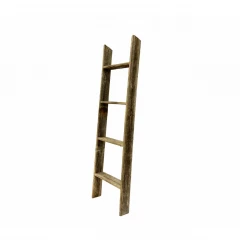 4 Step Rustic Black Wood Ladder Shelf