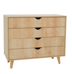 35" Natural Solid Wood Four Drawer Dresser