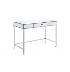 42" Clear Mirrored Writing Desk