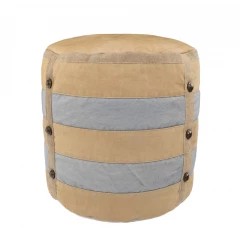 16" Tan 100% Cotton Ottoman