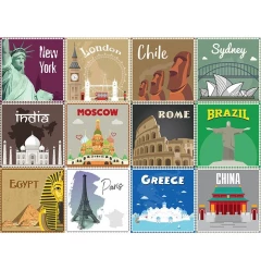 6" X 6" World Traveler Peel And Stick Removable Tiles