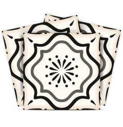 7" X 7" Black And White Mosaic Peel And Stick Removable Tiles