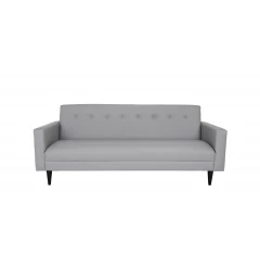 80" Gray Faux Leather And Black Sofa