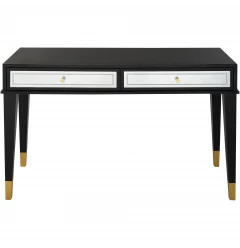 47" Black and Silver and Black and Gold Console Table And Drawers