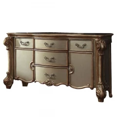 71" Gold Solid Wood Dresser