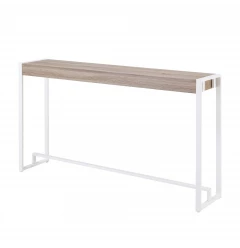 54" Gray Brown and White Sled Console Table