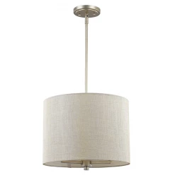 Daria 3-Light Washed Gold Pendant With Washed Gold And White Drum Shade