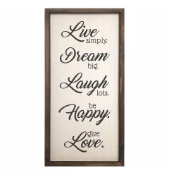 Live Dream Laugh Happy Love Wood And Metal Wall Decor