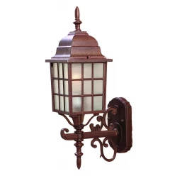 Dark Brown Window Pane Lantern Wall Sconce