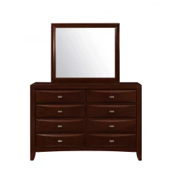 54" Cherry Solid Wood Eight Drawer Double Dresser