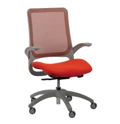 Orange and Gray Adjustable Swivel Mesh Rolling Office Chair