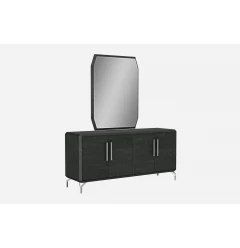 71" Gray Stainless Steel Solid Console Table