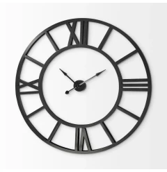 54" Round Xl Industrial Style Wall Clock With Open Face Desing