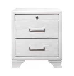 White Nightstand With 3 Drawers