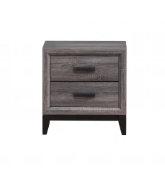 25" Gray Two Drawer Nightstand