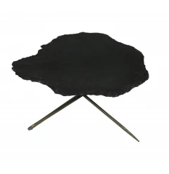 Set of 2 Black Live Edge Coffee Tables