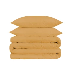 Gold Queen Cotton Blend 1200 Thread Count Washable Duvet Cover Set
