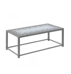 42" Gray Metal Coffee Table