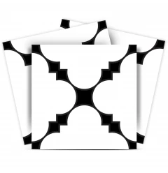 5" X 5" Black And White Tri Peel And Stick Tiles